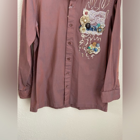 Pierre Cardin Novelty Button Down Shirt Size M Fitted, NWT - Picture 10 of 11